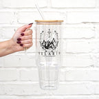 Sip-Sip Hooray! ACOTAR 40oz Glass Tumbler with Lid and Straw, Velaris Night Court Iced Coffee Cup, City of Starlight Bookish Gift for Fantasy Readers - Image 2