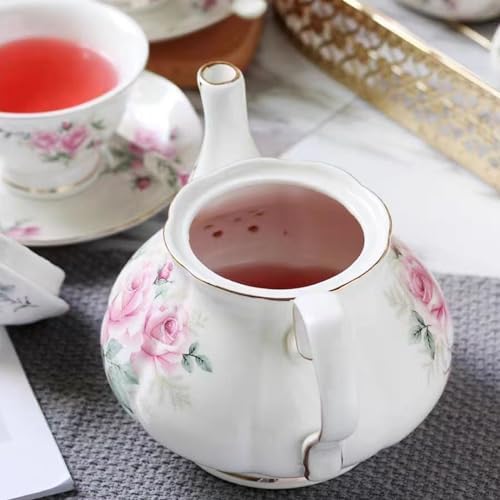 Ceramic Coffee Tea Gift Sets, European Luxury Tea Set, Suitable as A Gift for Mother'S Day, Birthday, Christmas, and Gatherings (Elegant Camellia) - Image 2