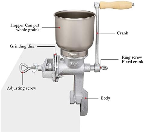 Manual Grain Grinder with Table Clamp Silver - Image 3
