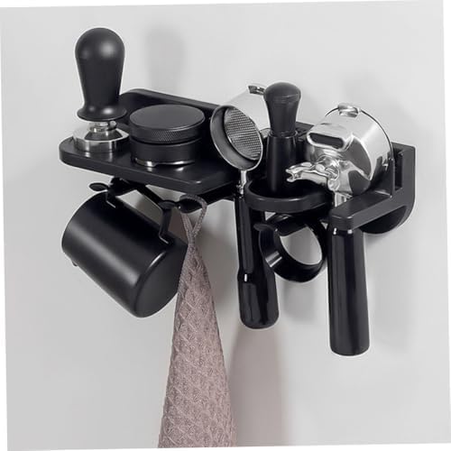 Wall Mounted Espresso Organizer for 51mm Coffee Machines Black ABS - Image 5