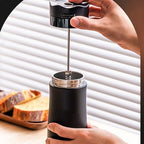 Qinlorgo French Press Coffee Maker, 320ml Stainless Steel Double Wall Insulated Leak Proof Portable Coffee Press Cup with Secure Locking Mechanism, Ideal for Travel Camping Office - Image 2