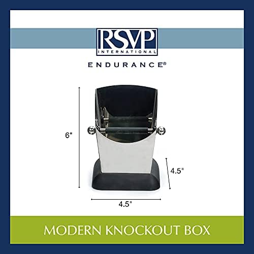 RSVP International Espresso Coffee Kitchen Tool Home and Commercial Use, Knock Box, Stainless Steel - Image 5