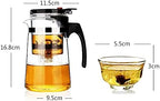 Teapot Teapot, Fully Filtered Removable and Washable 304 Stainless Steel Liner 750ml Exquisite Cup Glass Tea Maker 11.5X16.8cm - Image 2
