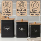 Kitchen Canisters for Countertop Set of 3 w/ Chalkboard Labels & Marker Pen - Image 3