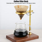 Coffee Filter Holder Storage, Wooden Brass Coffee Filter Holder Pour Over Coffee Maker Drip Filter Cup Rack Stand - Image 4