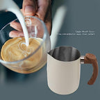 Milk Frothing Pitcher, 34oz Steaming Cup with Measurement Scale - Image 3