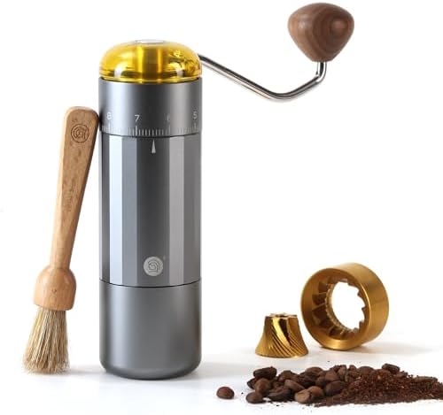 Manual Coffee Grinder, Z5 Hand Coffee Grinder with 25g Capacity External Adjustable Knob, Manual and Electric Dual Mode grinder, Espresso, Mocha, Pour-over, French Press Gray by PrecisionCraftedPerfection