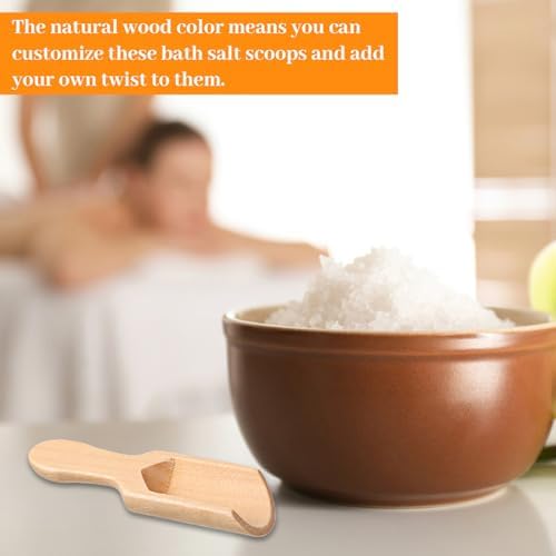 100 Pack Mini Wooden Spoons for Jars Small Bath Salt Bamboo Spoons Bulk Small Scoop Mini Scooper Wooden Candy Spoon Washing Powder for Sugar Scrubs, Bath Salts, Cooking - Image 4