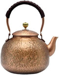 YJX Copper Tea Kettle For Stovetop, Japanese Style Non-Coating Pure Copper Teapot with Stainless Steel Infuser For Loose Tea, Large and Solid Tea Pot For 3-7 Cups (2000ml) by YJX