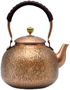 YJX Copper Tea Kettle For Stovetop, Japanese Style Non-Coating Pure Copper Teapot with Stainless Steel Infuser For Loose Tea, Large and Solid Tea Pot For 3-7 Cups (2000ml) by YJX