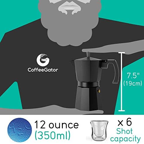Coffee Gator Moka Pot - 6 Cup Mini Travel Canister 4oz - Image 3