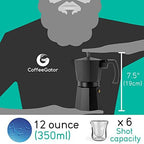 Coffee Gator Moka Pot Aluminum - 6 Cup, 12oz Stovetop Espresso Maker - Image 5