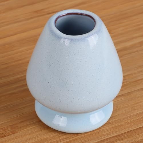 BambooMN Brand - Matcha Ceramic Set - Matcha Bowl and Whisk Holder - 10 Sets Shimmering Blue - Image 3