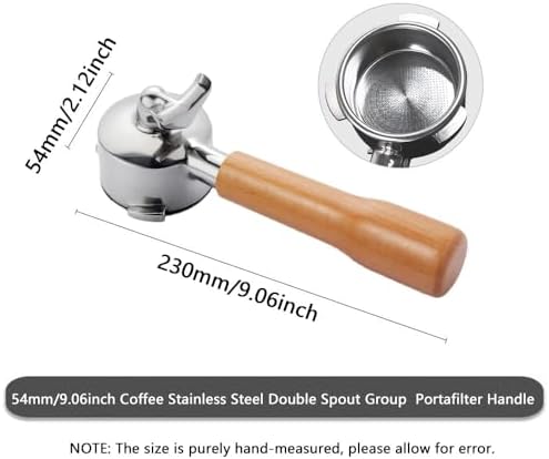 2PCS 54mm Bottomless Coffee Portafilter, Reusable Double Spout Coffee Portafilter Filter Replacement Three Ear Handle for 870 880 Coffee Machine (Type A+Type B) - Image 3