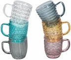 Geometrie Set of 6 Glass Coffee Cups 90 ml by Unknown