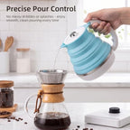 Food Grade Silicone Electric Travel Kettle with Temperature Control, 0. 55L (Blue) - Image 3