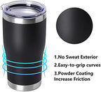 DOMICARE 20oz Tumbler with Lid Stainless Steel Tumblers Bulk, Double Wall Vacuum Insulated Coffee Travel Mug Powder Coated Tumbler, 12 Count (Pack of 1) Black - Image 2