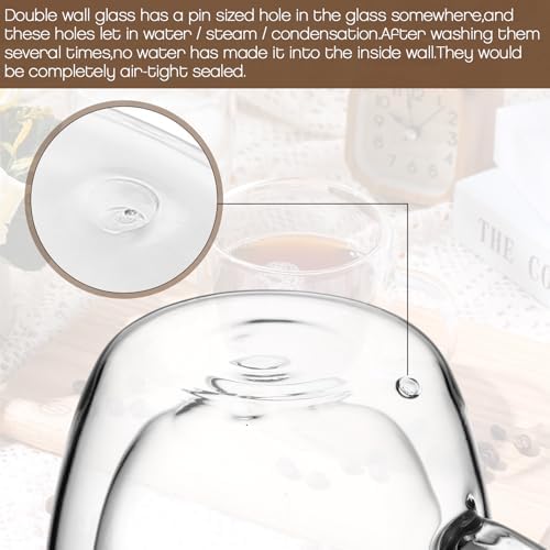 Gerrii Double Walled Glass Coffee Mugs with Handle 10 oz, 18 Pack - Image 5