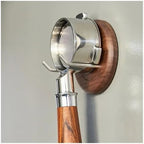 Walnut Wood Coffee Bottomless Portafilter Wall Rack With Adhesive Handle Hanger Bottom Spout Filter Holder Tools，Closely Fit - Image 4