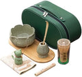 Matcha Whisk Set, Zen Travel Tea Ceremony Kit with Cat Figurine, Bamboo Whisk, Bowl, Incense & Portable Bag - 9-Piece Portable Matcha Set for Mindful Gifting & On-The-Go Rituals (E) by Unknown