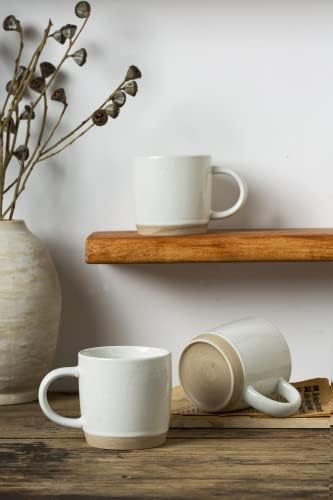 12 oz Coffee Mugs for 4 and 13oz Creamer with Handle - Image 5