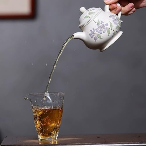 Tea Kettle Creative Hand-painted White Jade Teapot Household Kung Fu Tea Set Ceramic Tea Infuser - Image 5