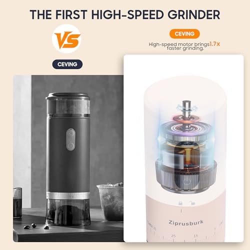 First Grind-While-Charging Rechargeable Coffee Grinder, 1.7X Faster Grinding with Portable Electric Burr Coffee Grinder with 38 Adjustable Grind Settings (CERAMIC BURR - White - Touch screen control) - Image 2