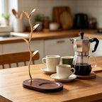 Coffee Mug Tree with Wooden Base, Metal Coffee Cup Holder for Countertop, Coffee Mug Stand for Kitchen Counter, Mug Rack Display for Counter Top Kitchen Organizer with 4 Hooks,Black - Image 6