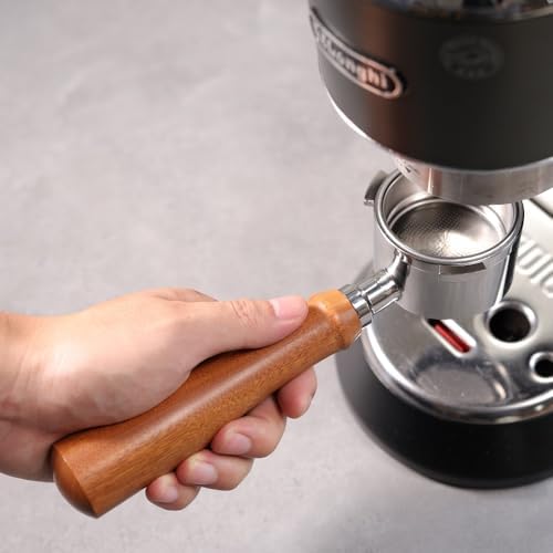 51mm Bottomless Portafilter 3 ears Only for Delonghi Dedica, Wooden Handle - Image 6