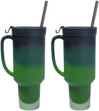 Silipint 64oz Evergreen WTFumbler Tumbler with Flip Lid and Straw Pack of 2 by Silipint