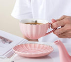 CLAY TONIC- 8 OZ Fine China Pink Coffee Cup/Teacup and Saucer Set - Image 5