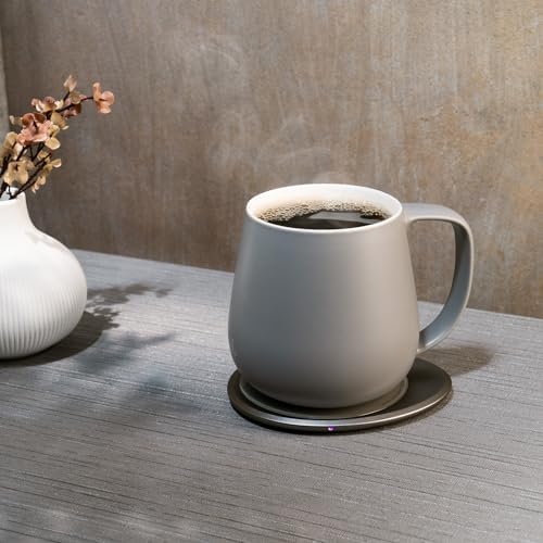Ui+ Self-Heating Mug Set – Soft Gray | 18 fl oz Ceramic Coffee & Tea Mug with Heating Pad - Image 3