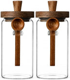 ANSQU 2 Pack Glass Jar with Spoon, 34oz Airtight Coffee Bean Container by ANSQU