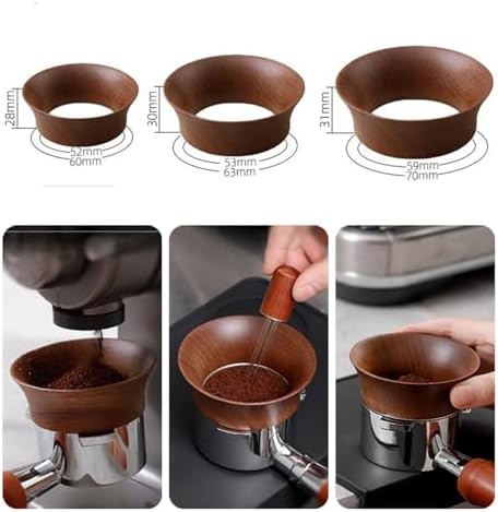 51/53mm/58mm Coffee Dosing Cup Walnut Wood Espresso Funnel Brewing Bowl Portafilter Ring Accessories(58mm) - Image 3