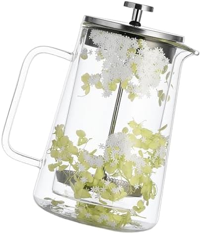 650ML with Thermal Insulation for Coffee Dried Flower Use Coffee Maker Premium Glass & Metal Press by Fogun