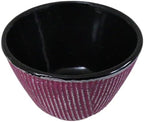 Ebros Gift Pack Of 4 Japanese Traditional Tetsubin Style Textured Surface Cast Iron Tea Cups Teacups Drinkware Tea Service Far East Decorative Accent (Magenta With Silver Hues) - Image 5