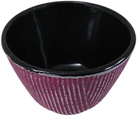 Ebros Gift Pack Of 4 Japanese Traditional Tetsubin Style Textured Surface Cast Iron Tea Cups Teacups Drinkware Tea Service Far East Decorative Accent (Magenta With Silver Hues) - Image 5