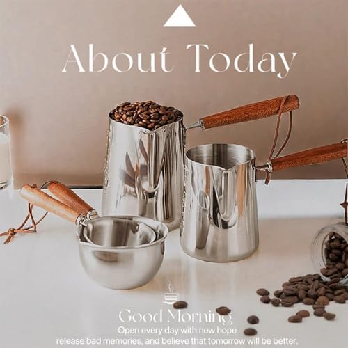 Large Capacity Milk Steaming Pitcher with Ergonomic Grip, 300/420 / 600ML Stainless Steel Frother Cup for Use Coffee Frother Pitcher with Ergonomic Handle - Image 3