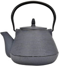 Hokkaido Cast Iron Enamel Teapot With Stainless Infuser, Dark Grey, 67 Ounces by Spigo
