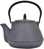 Hokkaido Cast Iron Enamel Teapot With Stainless Infuser, Dark Grey, 67 Ounces by Spigo