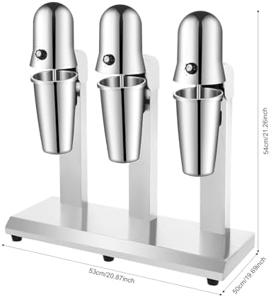 110V 3 Head Drink Mixer, 180W 60HZ Commercial Stainless Steel Maker Electric Mixed Drink Maker Machine Milk Frother Mixer for Milk Tea Juice Speed 18000rmp with 3 x 800ml Cup - Image 2