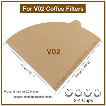 Wood Pulp 02 Cone Filter Pour Over 2-4 Cups Natural Drip Coffee Paper Filters Makers Accessories - Image 4