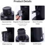 G163C Electric Single Dose Coffee Grinder with 63mm CNC 8-Core Conical Burr, 72W 160 RPM, Stepless Adjustment & Anti-Static for Espresso and Pour Over, Coffee Bean Miller (Black) - Image 5