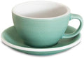 Loveramics Matt Cappuccino Cup, 10 oz Ceramic Latte Art Mug with Saucer, Thick-walled stoneware cup Set, Barista Latte Cup Set for Latte, Cappuccino, Tea - Mineral Colors (Emerald, 10OZ) by LoveramicsUSA
