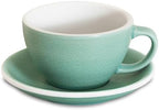 Loveramics Matt Cappuccino Cup, 10 oz Ceramic Latte Art Mug with Saucer, Thick-walled stoneware cup Set, Barista Latte Cup Set for Latte, Cappuccino, Tea - Mineral Colors (Emerald, 10OZ) by LoveramicsUSA