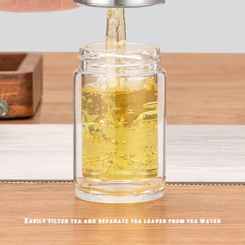 2025 Glass Tea Infuser Bottle with Heat-Insulated Design, Portable Double Glazed Cup for Loose Leaf Tea, 420ml/14.8oz, Includes Infusifier for Perfect Tea Brewing - Image 5