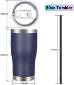 VEGOND 20oz Tumbler Stainless Steel Tumbler Cup with Lid And Straw Vacuum Insulated Double Wall Travel Coffee Mug(Navy Blue 12 Pack) - Image 2