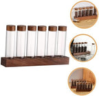 IMIKEYA 1set Coffee Bean Storage Tubes with Wooden Display Stand Airtight Glass Vials for Freshness Stylish Kitchen Organization for Coffee - Image 4