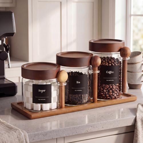3 Pcs Coffee and Sugar Container Set, 31,24,18 oz by Ferrochef
