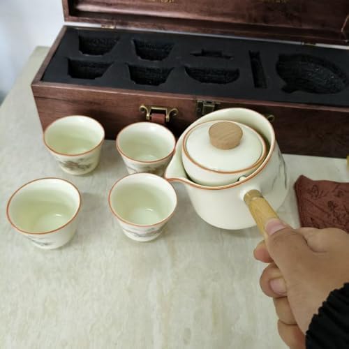 Chinese Kung Fu Tea Set, Semi-Automatic for Lazy Users, Exquisite Gifts Set, Perfect for Christmas, Father's Day, Mother's Day, and Birthday Gifts. (Grey-House) - Image 5